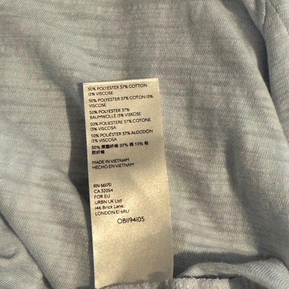 We The Free Light Blue Natasha Long Sleeve Top Ruched Sleeves - Picture 7 of 7